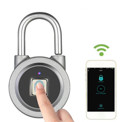 

BT Fingerprint Smart Keyless Lock Waterproof APP Fingerprint Unlock Anti-Theft Padlock Door Luggage Case Lock for Android iOS