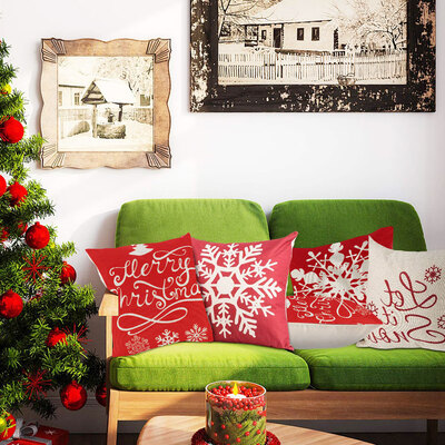 

Willstar 5PCS Christmas Xmas Santa Claus Cushion Cover Pillow Case Home Decor Reindeer