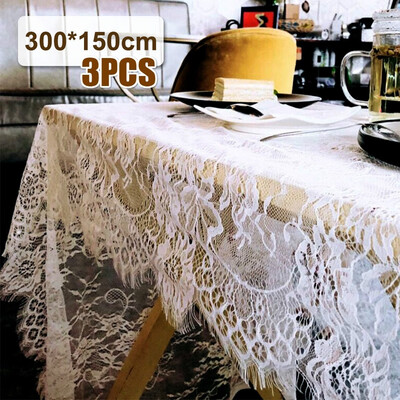 

1pc3pcs Vintage Lace Tablecloth Wedding Party Hotel Home Decor White 150300cm