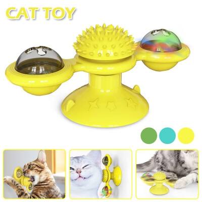 

Cute Domestic Cat Toys Training Rotary Puzzle Turntable Supplies Windmill Kitty Game Interactive Ball