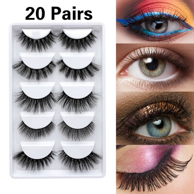 

New Style 51020 Pairs Premium Natural False Eyelashes Soft Cross Long Lashes Multilayer Fake Eyelashes Women Makeup Tools