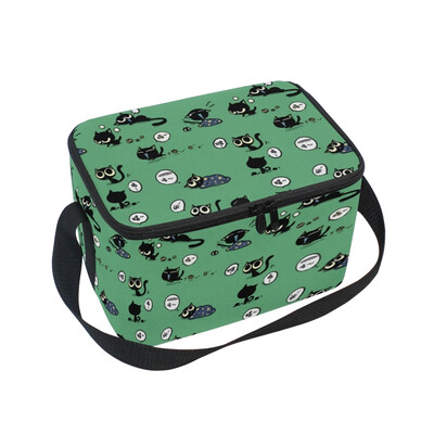 

ALAZA Lunch Box Insulated Cats Background Lunch Bag Large Cooler Tote Bagfor Men Women