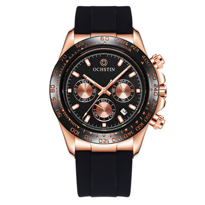 

OCHSTIN Business Men Watch Silicone Strap Quartz Sport Wristwatch Calendar Fashion Casual Luminous Male Watches