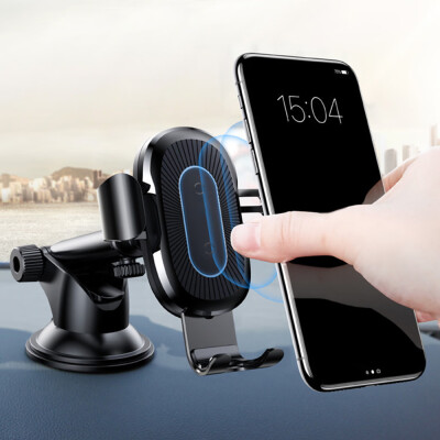 

Willstar Clamping Qi Wireless Car Charger Mount Phone Holder For iphone Samsung