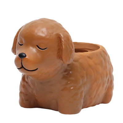 

Creative Flower Pot Cartoon Dog Planter Puppy Resin Planters Pots For Flowers Flower Desktop Macetas Home Garden