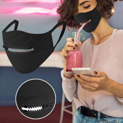 

Willstar 1 PC Washable Zipper Mouth Cover Respirator Reusable Face Covers Black