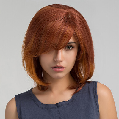 

BLONDE UNICORN Bob with Bangs Medium Length Straight Hair multicolor various styles & size Human HairSynthetic Blend Wigs For Wom