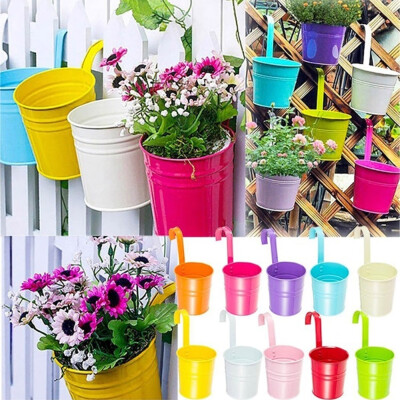 

10PCS Multicolor Metal Bucket Flower Pot Hanging Pot Balcony Garden Pots Plant Flower Holders