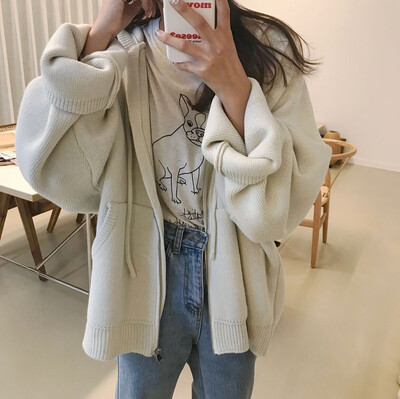

2018 autumn&winter new Japanese&Korean womens blouse is loose&thick with cardigan sweater