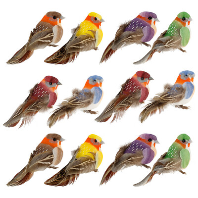 

Willstar 12PCS Robin Bird Christmas Tree Decoration Artificial Colorful Bird Set