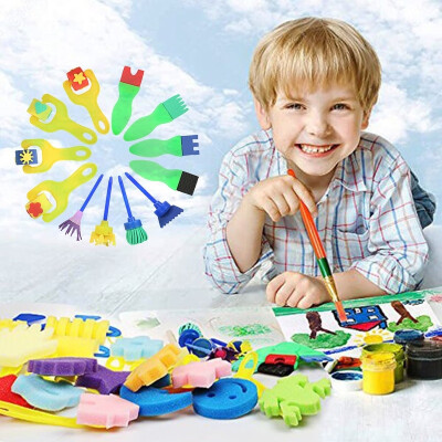 

12 PCS Kid Child DIY Painting Toys Sponge Paint Roller Flower Stamp Graffiti Drawing Tool Preschool Art Kidsartsupplie