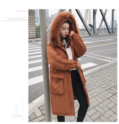 

2018 new Korean down jacket womens loose-fitting long size thickened padded jacket jacket