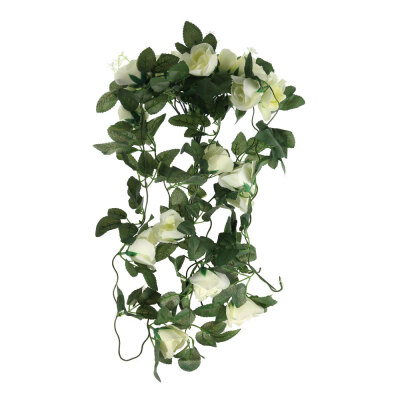 

Willstar 1PC 295 ft 18 Flowers Artificial Flower Garland Vine Ivy Fake Plant Leaves Home Decor White