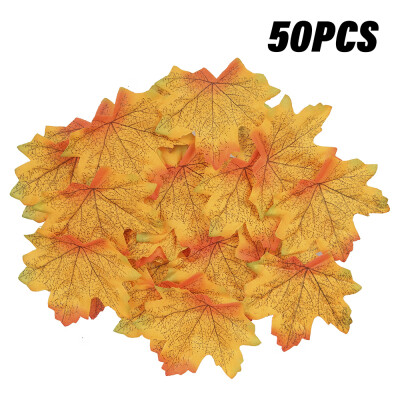 

50Pcs Autumn Artificial Maple Leaves Halloween Party Wedding Home Decors