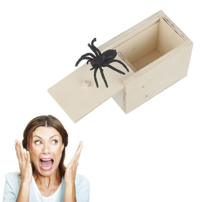 

Willstar Spider Hidden in Case Scare Box Trick Play Joke Toy Wooden Scare Box Gag Prank