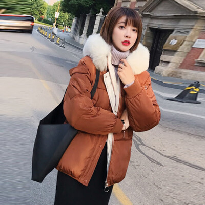 

JOY OF JOY 2018 winter new cotton suit slim thick coat female bread clothes jacket Korean version of the short loose cotton coat female JWMF189368 brown