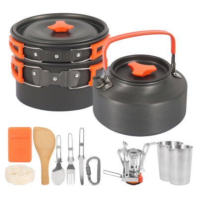

Willstar 1SetA Camping Cookware Kit Outdoor Aluminum Lightweight Camping Pot Pan Cooking Set for Camping Hiking