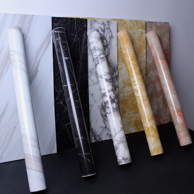 

5m Marble Pattern Water-resistant Moistureproof Removable Self Adhesive Wallpaper Peel & Stick PVC Wall Stickers for Living Room B
