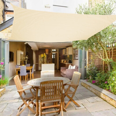 

Willstar 1PCS-656656 ft Sun Shade Sail Garden Patio Sunscreen Awning Canopy Shade 95 UV Block Waterproo creamy-white