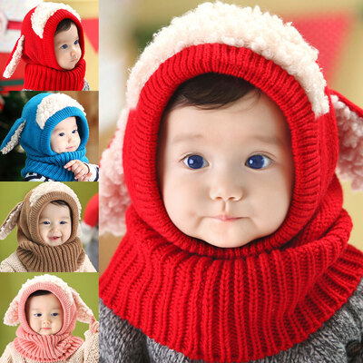 

Willstar Nice Winter Baby Kids Warm Hat Girls Boys Hooded Scarf Beanie Caps Hats Cap NEW