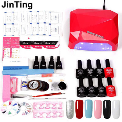 

JinTing nail art set UV LED LAMP Dryer 6 Color Gel Nail Polish Set Nail Tools Gel Varnish lacquer manicure tools kit Pedicure
