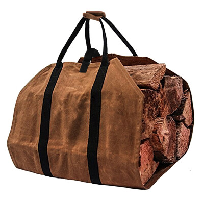 

Firewood Log Canvas bag for Fireplaces Camping Wood