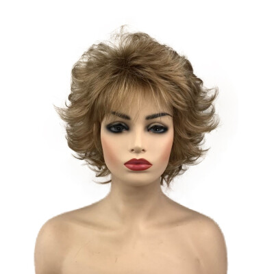 

StrongBeauty Short Red With Dark Roots Ombre Choppy Layers Synthetic Hair Wig Wigs for women