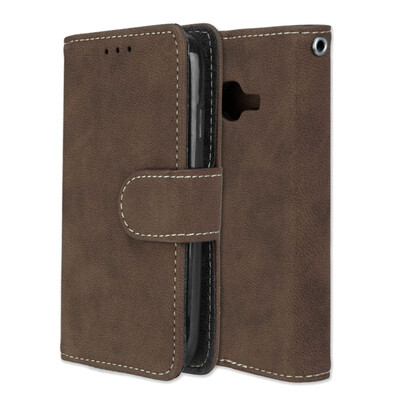 

MOONCASE Samsung Galaxy J1 mini prime vintage matte 3 card holster - brown