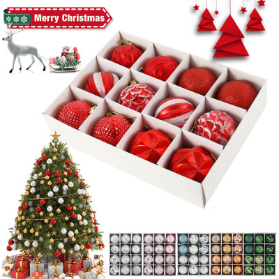 

Willstar 12PCS Christmas Tree Hanging Decoration Bauble Balls Deluxe Xmas Indoor Home 6Colours WC