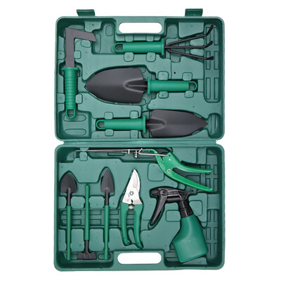 

Gardening Tools Set Carbon Steel Garden Tools Set with Storage Case Green