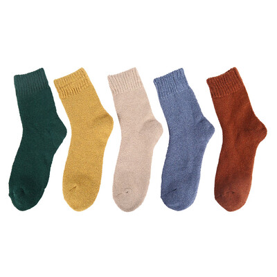 

Willstar 5 Pairs Women Wool Cashmere Lady Thick Winter Socks Warm Soft Casual So