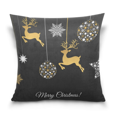 

ALAZA Throw Pillow Cover 16 X 16 inch Christmas Gift Cushion Cover with Xmas Deer Printed Pillowcase