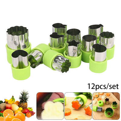 

Willstar 12 PCS Fruit Vegetable Cookie Shape Cutters Food Mold Stainless Steel Set DIY