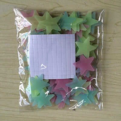 

Romantic Noctilucent Star Shape Sticker Festivel Fluorescent Stickers 3d Wall Decoration Stick Sweet Night Stars