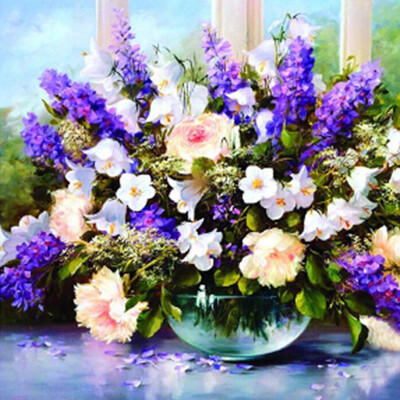 

diy Diamond embroidery decoration 5d diamond painting cross stitch flowers vase Mosaic rhinestone pasted pattern gift