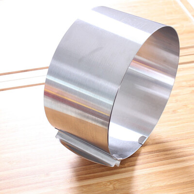 

Retractable Stainless Steel Circle Foam Ring Cake Baking Tool Set Size Shape Adjustable Bakeware Silver For Kitchen Tools