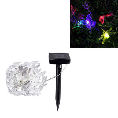 

UpperX Solar String Lights Outdoor20 LED Solar Powered Butterfly Dragonfly String Lights Multicolor Fairy String Lights Decor