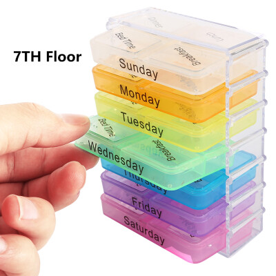 

Willstar 1Set-7 Tires 7-Day Pill Tablet Box Weekly Storage Container Case Medicine Dispenser Organizer