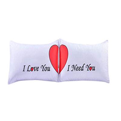 

UpperX I Love You I Need You Couple Pillowcases 2pcs Couple Pillow Cases Romantic Wedding Valentines Gift for Him or Her