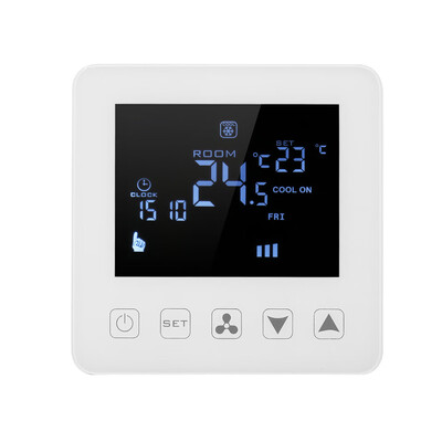 

200-230V Programmable Thermostat Air Conditioner 2-pipe 4-pipe Temperature Controller LCD Touch Screen Air Heating Condition Temp