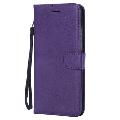 

Luxury Simple Solid Color Case For Huawei Mate 20 PU Leather Card Slot Lanyard Phone Cover New Fundas P06G