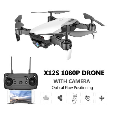 

Dongmingtuo X12S 1080P Drone with Camera Wide Angle WiFi FPV Optical Flow Positioning Altitude Hold Gesture Photography Quadcopter