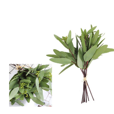 

Simulation green plant Nordic ins hand tied bunch eucalyptus leaves potted bouquet eucalyptus ornaments home wedding Long fruit