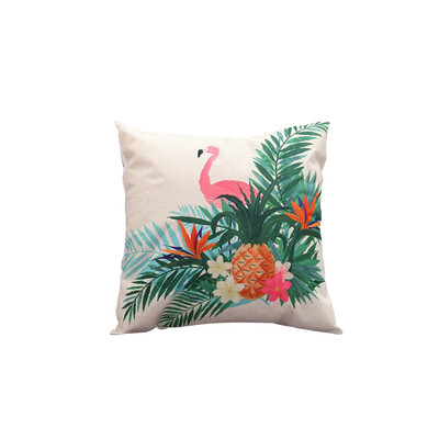 

Linen Flamingo Cushion Cover for Couch Car Waist Pillow Cushion Home Decorative Pillowcase