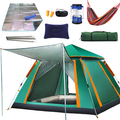 

Free boat camel 2-3-4 people outdoor automatic free built tent outdoor rain camping tent leisure tent set dark green
