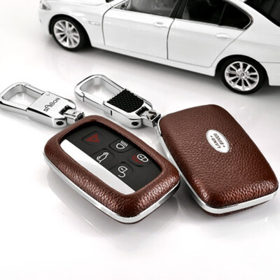 

Car Accessories Top Layer Leather Car Key Case For Land Rover Jaguar Range Rover Discover Car Key Cover Shell Car Keychain