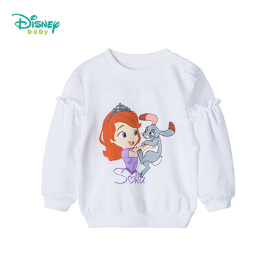 

Disney childrens clothing girls sweater shoulder buckle spring long-sleeved baby mesh sleeves Sophia casual shirt 191S1092 beige 3 years old height 100cm