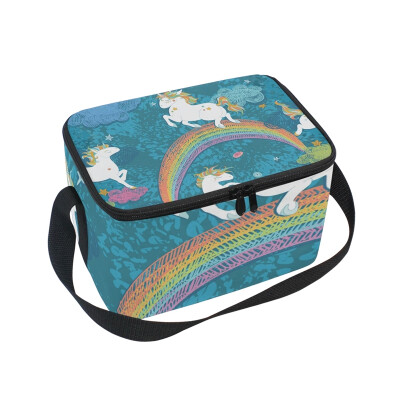 

ALAZA Lunch Box Insulated Cute Baby Unicorns Lunch Bag Large Cooler Tote Bag for Men Women