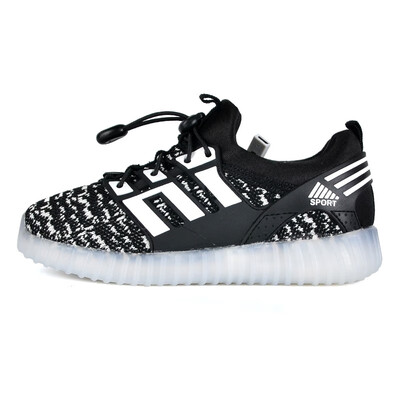

Muti Flash Mode Kids Light Up Shoes Breathable Mesh Boys Girls Glowing Shoes Fashion Striped Children Luminous Sneakers