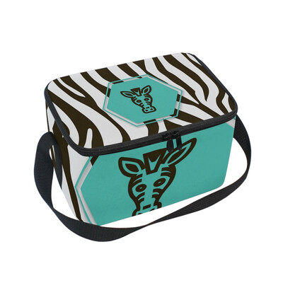 

ALAZA Insulated Lunch Box Zebra Design Lunch Bag for Men Women Portable Tote Bag Cooler Bag